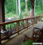 porch railing with furniture