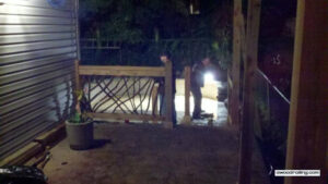 Porch Railing at Night