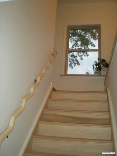 Wavy Wood Banister Installed