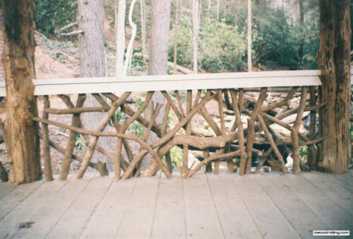Cashiers, NC Bridge Log Railing