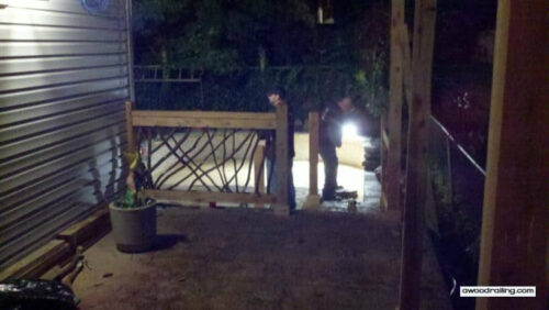 Porch Railing at Night