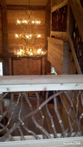Antler Chandelier And Railing