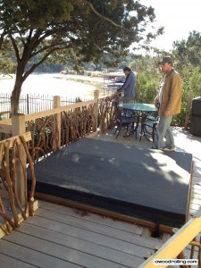 setting out the handrail sections before installing