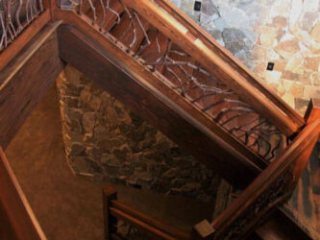 Wood Stair Railing Stone Staircase
