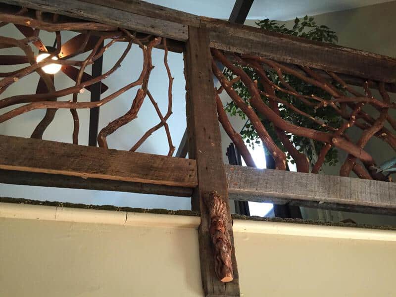 Balcony Railing with Carved Wood Face