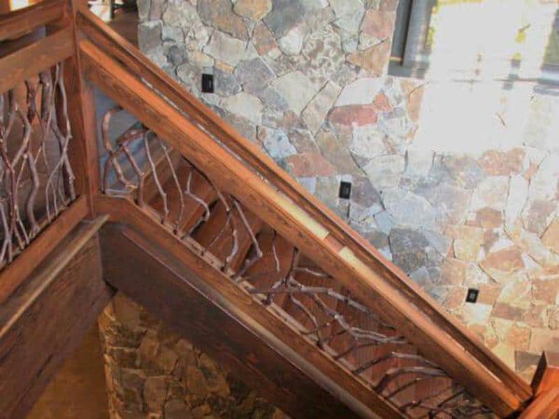 Stair Railings - Mountain Laurel Handrails - Works of Art Shipped