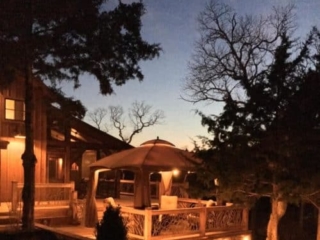 Deck Handrail At Night