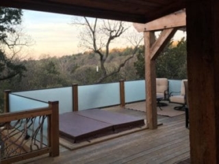 Hot Tub Glass And Wood Railing