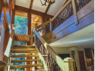 Jacksonville, FL Stair Case Antler Chandelier Handrails
