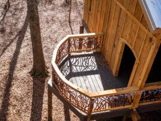 Aerial View of Curved Mountain Laurel Handrails