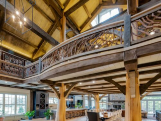 Dunstable MA Beautiful Custom Interior Mountain Laurel Handrail Balcony