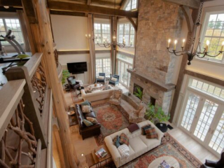 Dunstable MA Interior Balcony Overviewing Living room