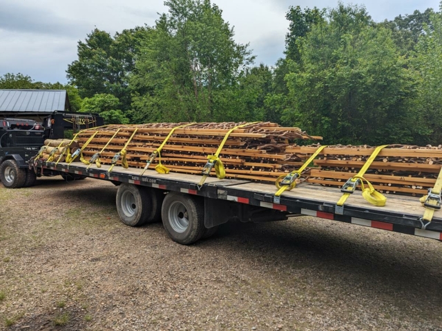 Franklinton NC Big Order Of Handrails And Log Post Ready to Deliver