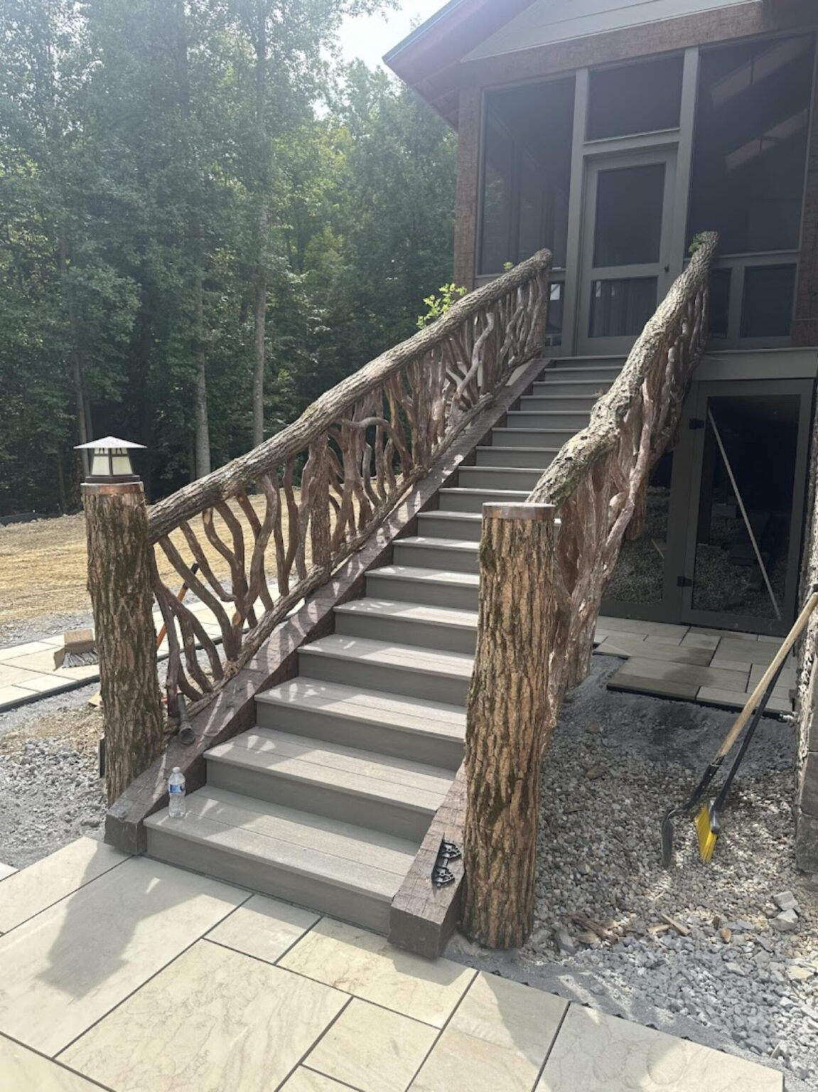 Mountain Laurel Handrails with Locust Logs