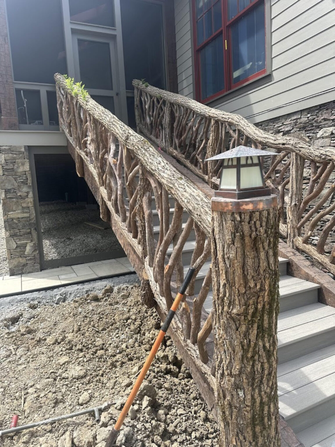 New Install of Locust Log Railings