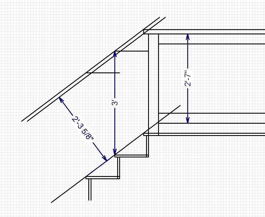 Diagram of a staircase with measurements showing customizable dimensions.
