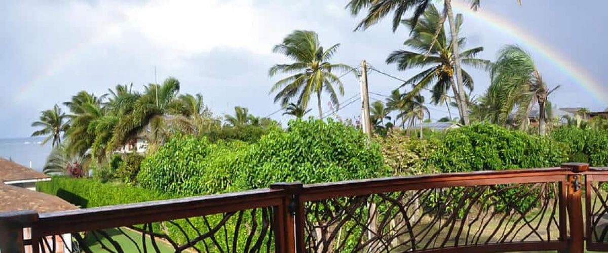 hawaii handrails in rainbow light