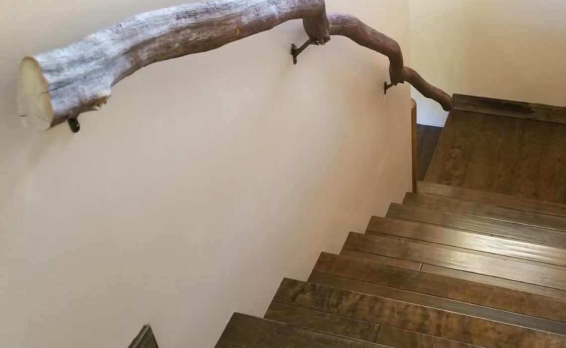 A detailed view of a branch banister product, showcasing its natural design and craftsmanship.
