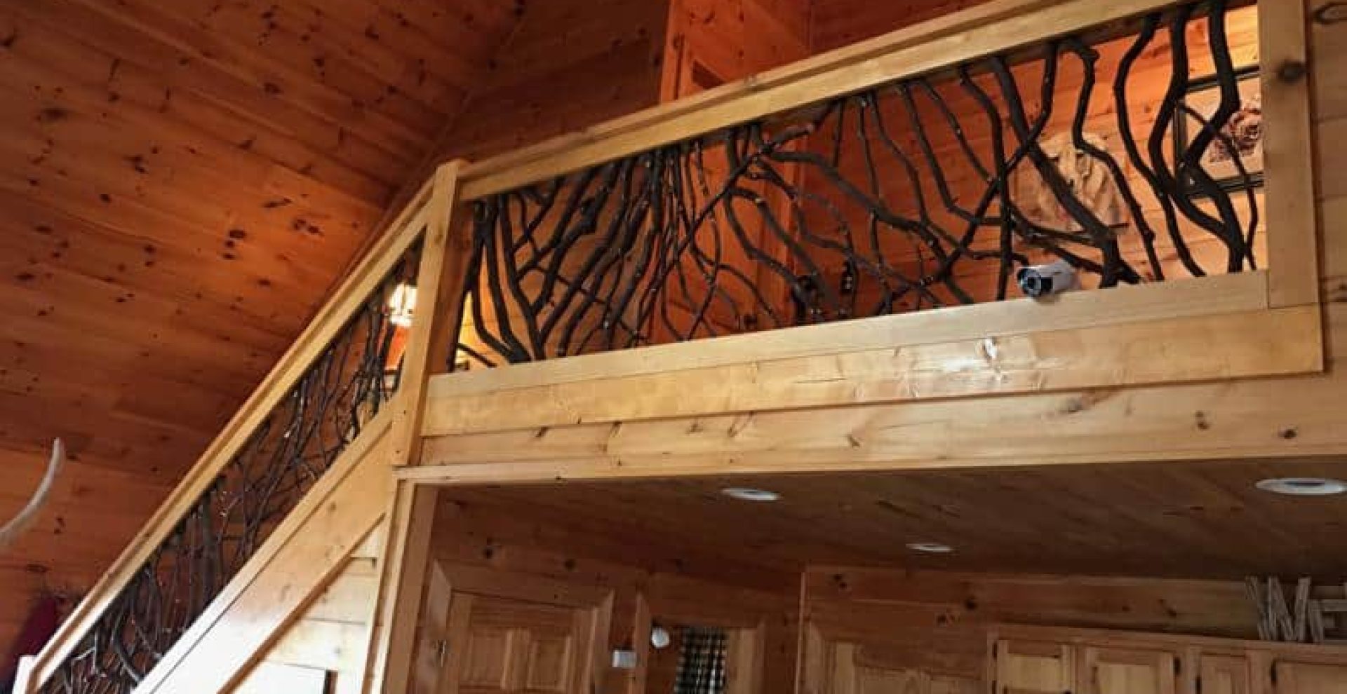 Dark lines on natural wood