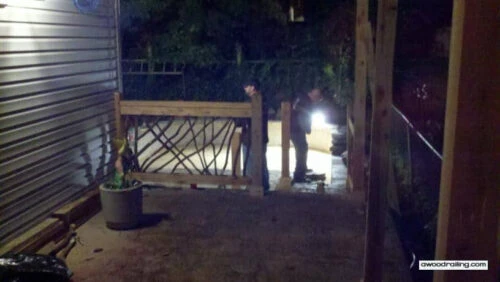 Porch Railing at Night