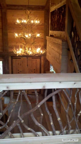 Antler Chandelier And Railing