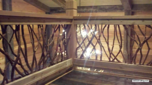 Lighted Wood Railing