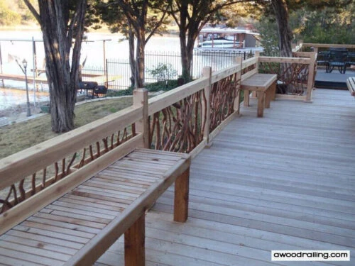 Porch Handrail With Bench