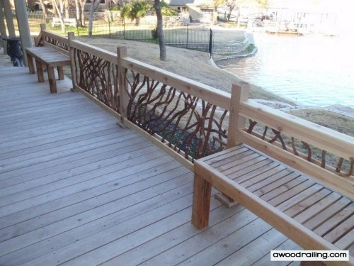 Laurel Railing With Built In Bench Seating