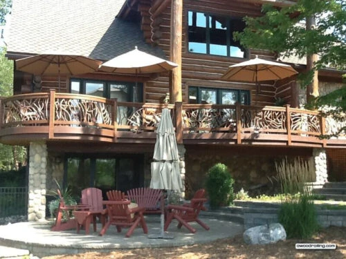 Log Home Deck Railing
