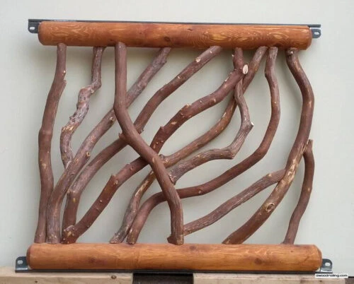 Custom Log Railing With Metal Brackets