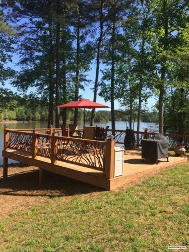 New Deck And Railing Overlooking Lake