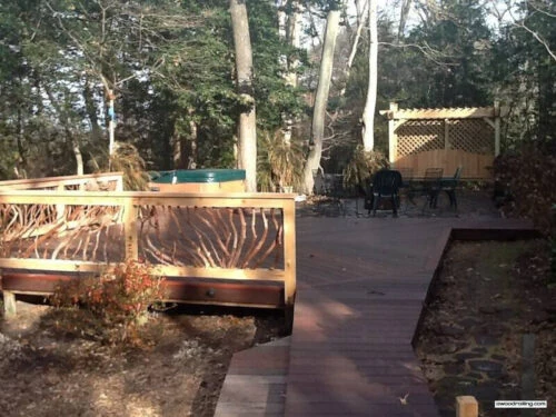 Deck Railing And Hot Tub