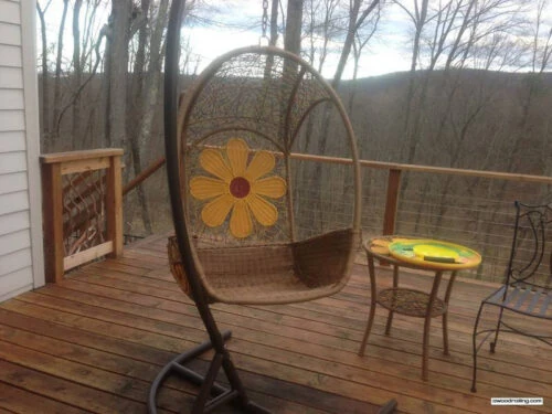 Hanging Chair With Deck Railing