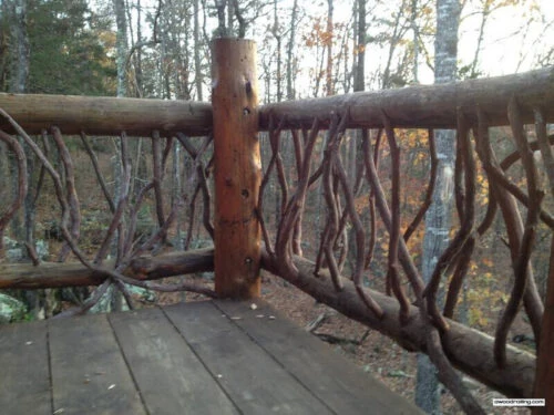 Log Railing Corner Post