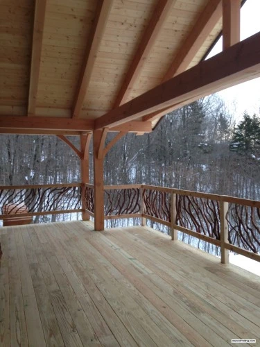 Killington, VT Timber Frame Deck Railing