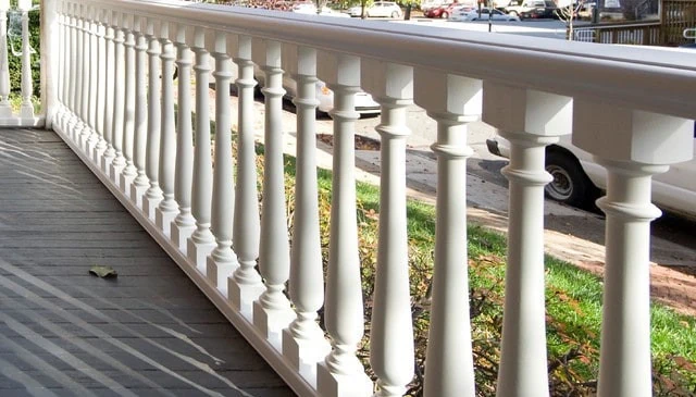 A classic Victorian style turned baluster showcasing slender width and proportional square caps, exemplifying timeless elegance in outdoor design.
