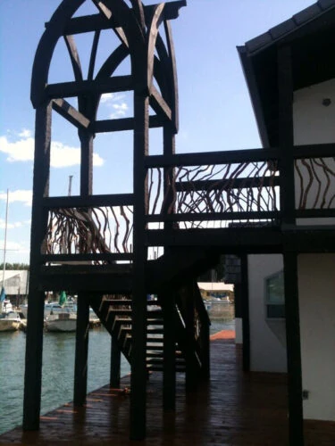 House Boat Timber Frame Handrail