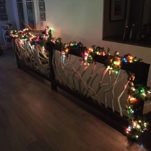 Railing With Christmas Lights