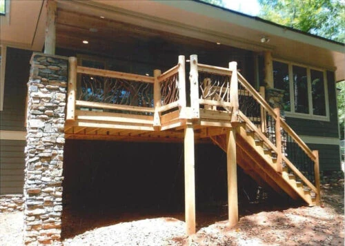 Matthews NC Cedar Post Deck Railing