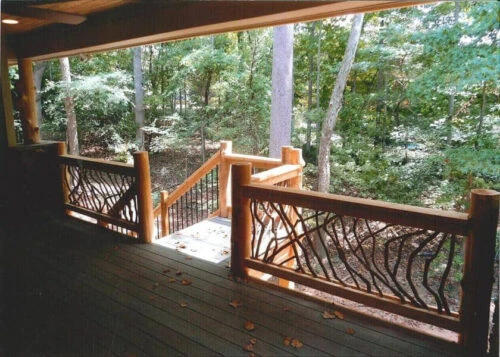 Deck Railing Cedar Log Post