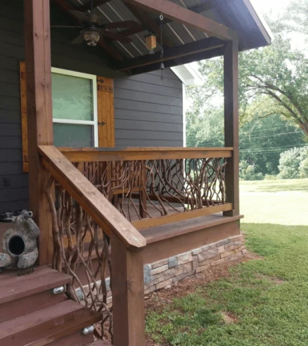 Winterville, GA Porch Railings Rustic Look