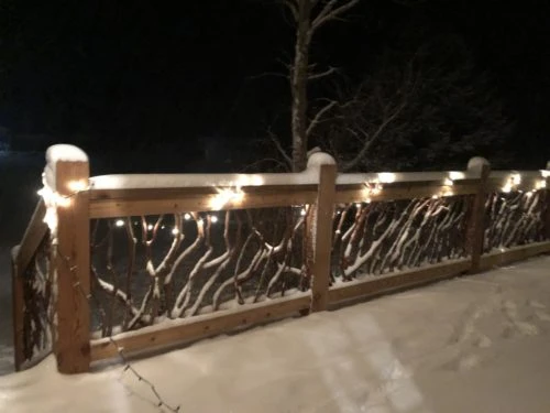 Colorado Snow Day Deck Railing