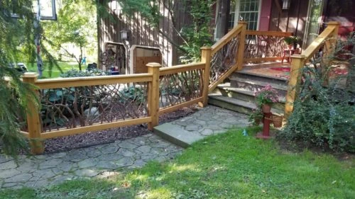 Cazenovia, NY Entry Walkway Flagstone Railing