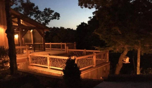 Handrails On Deck At Dark