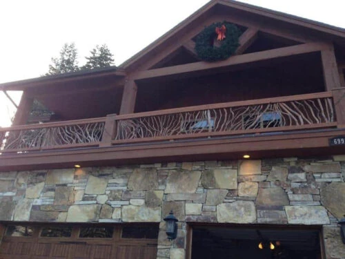 Park City, UT Dark Wood Handrails matching house