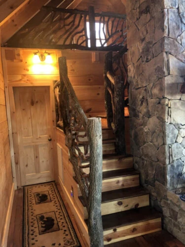 Locust Log Stair Railing