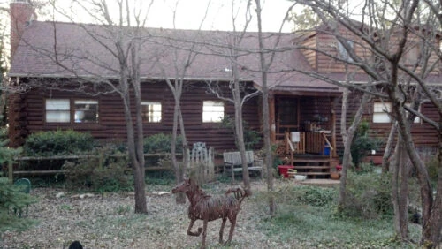 Log Home Railing Before