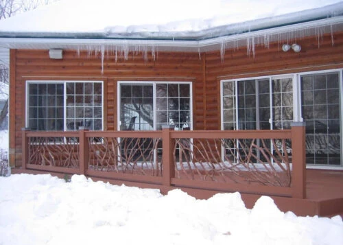 Moorehead Mn Back Deck Patio Surrounded By Snow