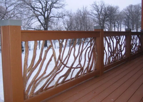 Moorehead Mn Deck Handrails With Snow Background