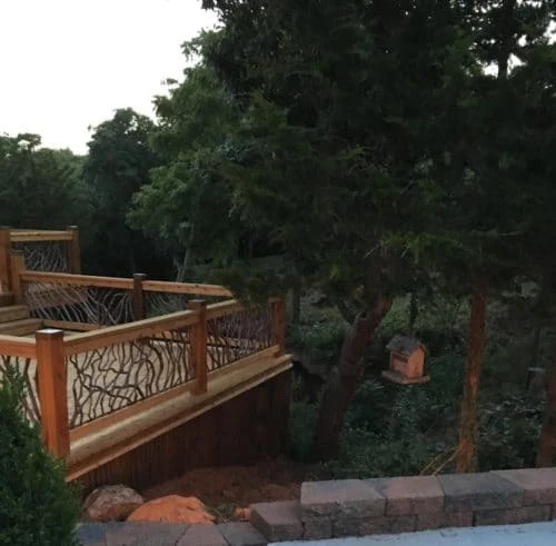 Natural Railing Blends With Trees